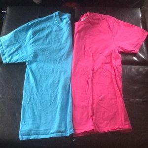 Champion blue and pink Starter active tee shirts